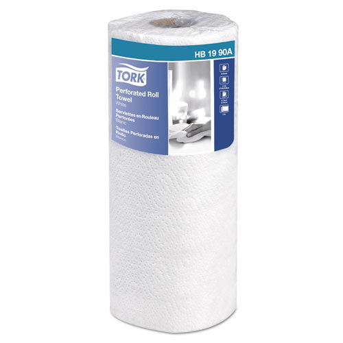 Image of Tork® Universal Perforated Kitchen Towel Roll, 2-Ply, 11 x 9, White, 84/Roll, 30 Rolls/Carton