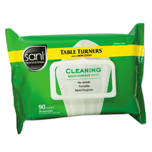 Image of Sani Professional® Multi-Surface Cleaning Wipes, 1-Ply, 11.5 x 7, Fresh Scent, White, 90 Wipes/Pack, 12 Packs/Carton