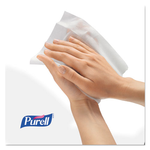 Image of PURELL® Sanitizing Hand Wipes, 6.75 x 6, Fresh Citrus, White, 270/Canister, 6 Canisters/Carton