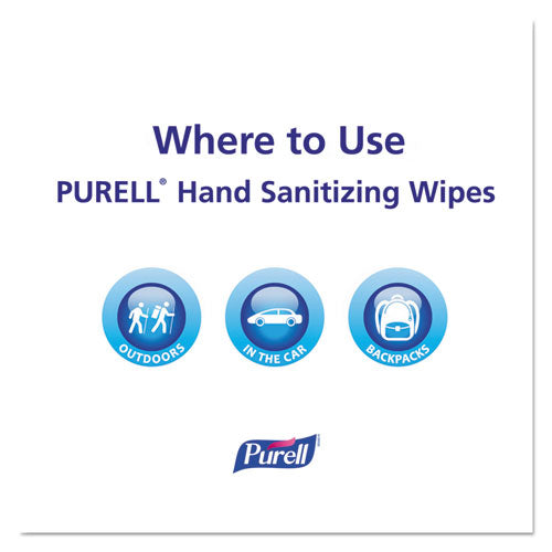 Image of PURELL® Sanitizing Hand Wipes, Individually Wrapped, 5 x 7, Unscented, White, 100/Box