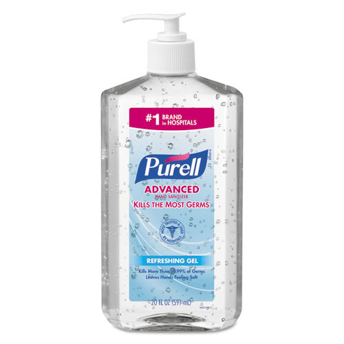 Image of PURELL® Advanced Hand Sanitizer Refreshing Gel, 20 oz Pump Bottle, Clean Scent
