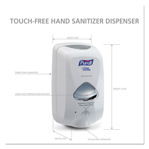 Image of PURELL® Tfx Touch Free Dispenser, 1,200 Ml, 6.5 X 4.5 X 10.58, Dove Gray