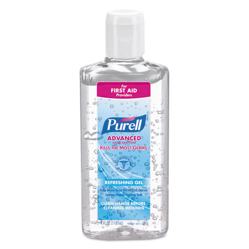 Image of PURELL® Advanced Hand Sanitizer Refreshing Gel, 4 oz Flip-Cap Bottle, Clean Scent, 24/Carton