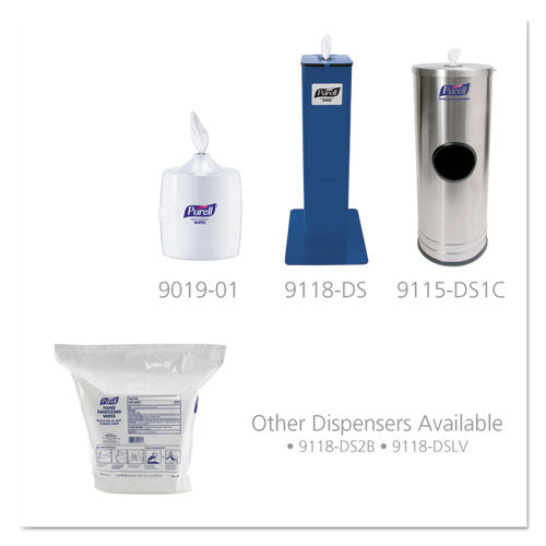 Image of PURELL® Hand Sanitizing Wipes, 6 x 8, Fresh Citrus Scent, White, 1,200/Refill Pouch, 2 Refills/Carton
