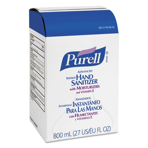Image of PURELL® Advanced Hand Sanitizer Gel, Bag-in-Box, 800 mL Refill, Unscented, 12/Carton