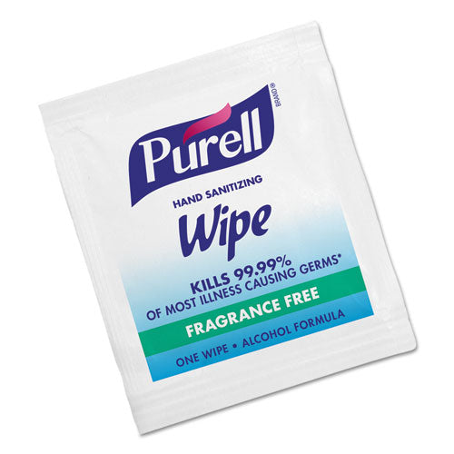 Image of PURELL® Sanitizing Hand Wipes, Individually Wrapped, 5 x 7, Unscented, White, 100/Box