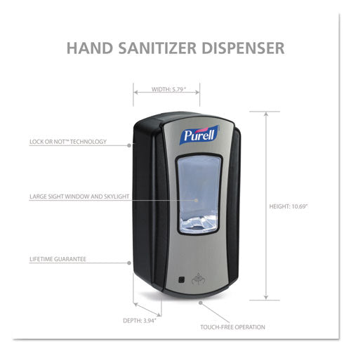 Image of PURELL® Ltx-12 Touch-Free Dispenser, 1,200 Ml, 5.75 X 4 X 10.5, Black