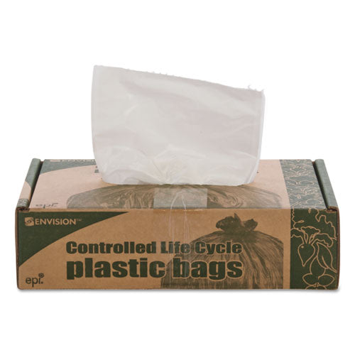 Image of Stout® by Envision Controlled Life-Cycle Plastic Trash Bags, 13 Gal, 0.7 Mil, 24" X 30", White, 120/box