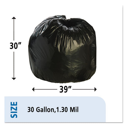 Image of Stout® by Envision Total Recycled Content Plastic Trash Bags, 30 gal, 1.3 mil, 30" x 39", Black/Brown, 100/Carton
