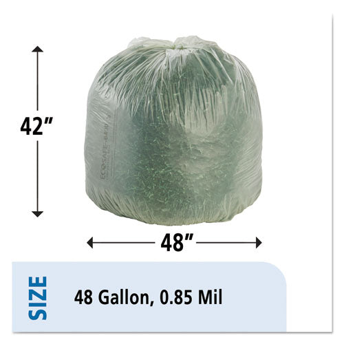 Image of Stout® by Envision Ecosafe-6400 Bags, 48 Gal, 0.85 Mil, 42" X 48", Green, 40/box