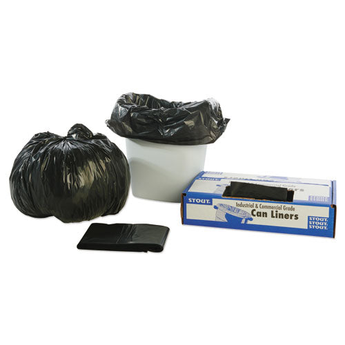 Image of Stout® by Envision Total Recycled Content Plastic Trash Bags, 10 gal, 1 mil, 24" x 24", Black/Brown, 250/Carton