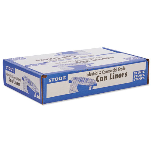 Image of Stout® by Envision Total Recycled Content Plastic Trash Bags, 60 gal, 1.5 mil, 38" x 60", Black/Brown, 100/Carton