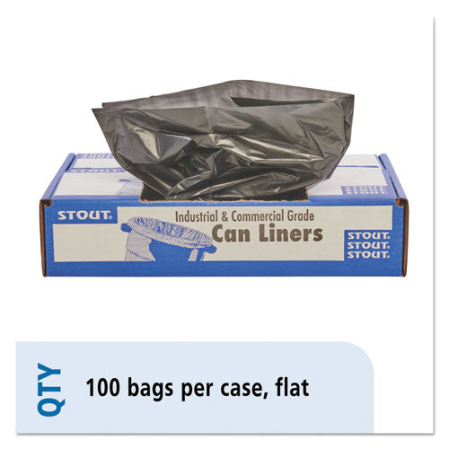 Image of Stout® by Envision Total Recycled Content Plastic Trash Bags, 33 gal, 1.3 mil, 33" x 40", Black/Brown, 100/Carton