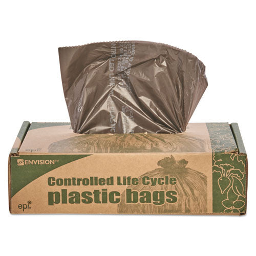Image of Stout® by Envision Controlled Life-Cycle Plastic Trash Bags, 30 Gal, 0.8 Mil, 30" X 36", Brown, 60/box