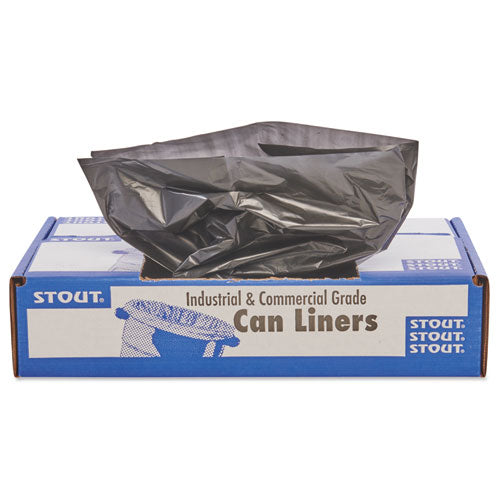 Image of Stout® by Envision Total Recycled Content Plastic Trash Bags, 33 gal, 1.3 mil, 33" x 40", Black/Brown, 100/Carton