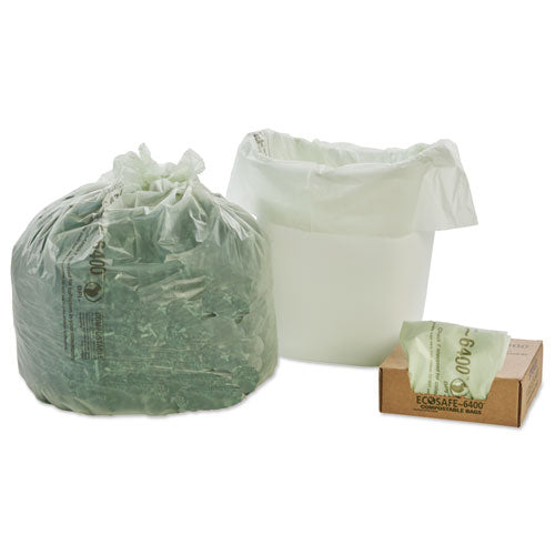 Image of Stout® by Envision Ecosafe-6400 Bags, 13 Gal, 0.85 Mil, 24" X 30", Green, 45/box