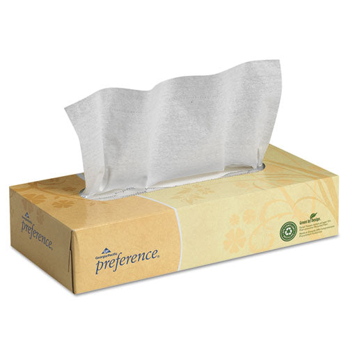 Image of Georgia Pacific® Professional Pacific Blue Select Facial Tissue, 2-Ply, White, Flat Box, 100 Sheets/box, 30 Boxes/carton