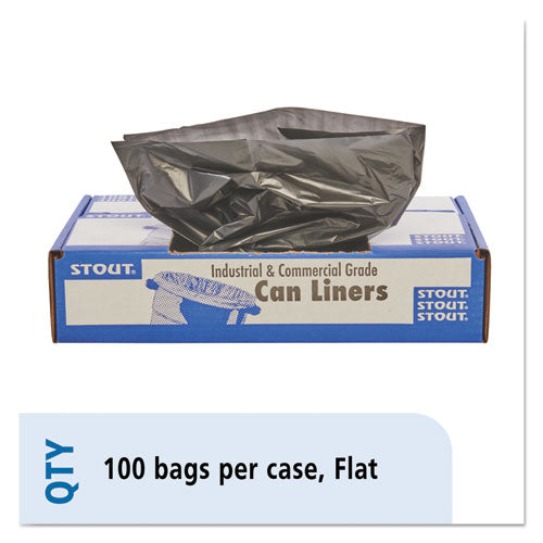Image of Stout® by Envision Total Recycled Content Plastic Trash Bags, 45 gal, 1.5 mil, 40" x 48", Black/Brown, 100/Carton