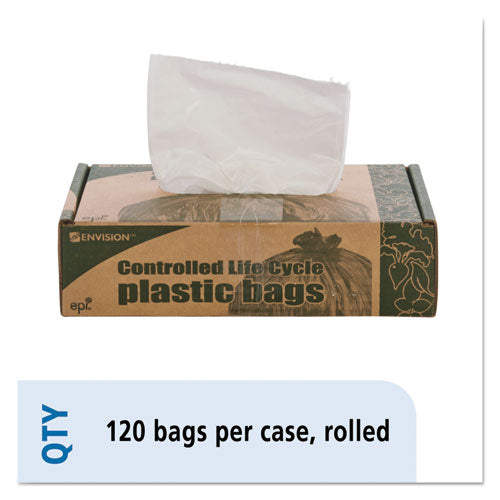 Image of Stout® by Envision Controlled Life-Cycle Plastic Trash Bags, 13 Gal, 0.7 Mil, 24" X 30", White, 120/box