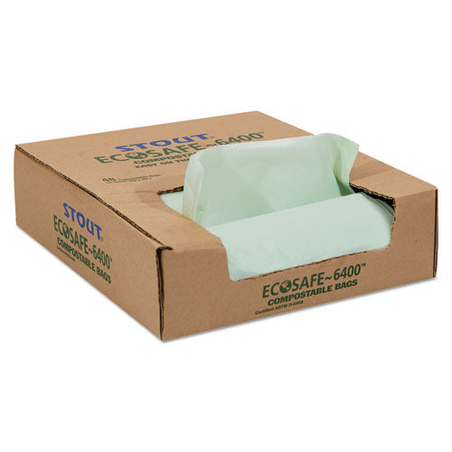 Image of Stout® by Envision Ecosafe-6400 Bags, 30 Gal, 1.1 Mil, 30" X 39", Green, 48/box