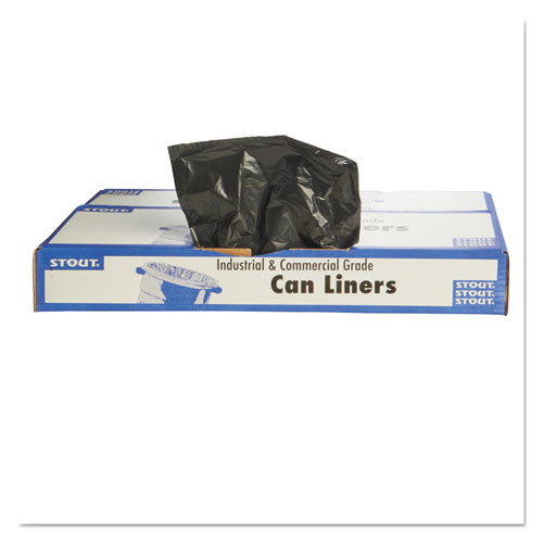 Image of Stout® by Envision Total Recycled Content Plastic Trash Bags, 60 gal, 1.5 mil, 38" x 60", Black/Brown, 100/Carton