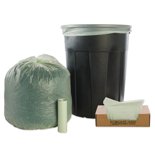 Image of Stout® by Envision Ecosafe-6400 Bags, 32 Gal, 0.85 Mil, 33" X 48", Green, 50/box