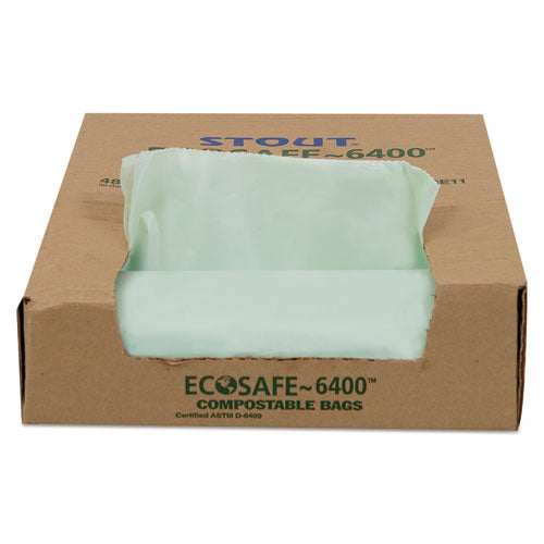 Image of Stout® by Envision Ecosafe-6400 Bags, 30 Gal, 1.1 Mil, 30" X 39", Green, 48/box