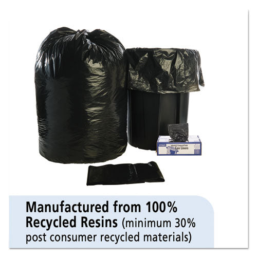 Image of Stout® by Envision Total Recycled Content Plastic Trash Bags, 56 gal, 1.5 mil, 43" x 49", Black/Brown, 100/Carton