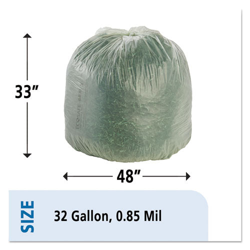 Image of Stout® by Envision Ecosafe-6400 Bags, 32 Gal, 0.85 Mil, 33" X 48", Green, 50/box
