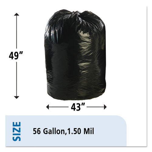 Image of Stout® by Envision Total Recycled Content Plastic Trash Bags, 56 gal, 1.5 mil, 43" x 49", Black/Brown, 100/Carton