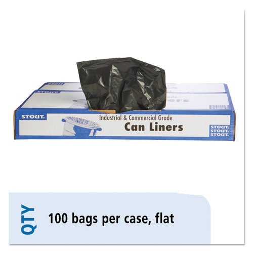 Image of Stout® by Envision Total Recycled Content Plastic Trash Bags, 60 gal, 1.5 mil, 38" x 60", Black/Brown, 100/Carton