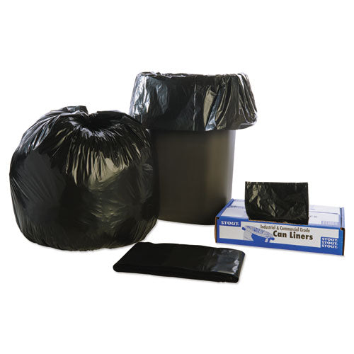 Image of Stout® by Envision Total Recycled Content Plastic Trash Bags, 30 gal, 1.3 mil, 30" x 39", Black/Brown, 100/Carton