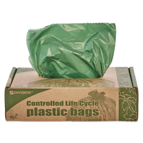 Image of Stout® by Envision Controlled Life-Cycle Plastic Trash Bags, 33 Gal, 1.1 Mil, 33" X 40", Green, 40/box
