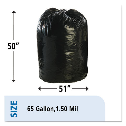Image of Stout® by Envision Total Recycled Content Plastic Trash Bags, 65 gal, 1.5 mil, 50" x 51", Black/Brown, 100/Carton