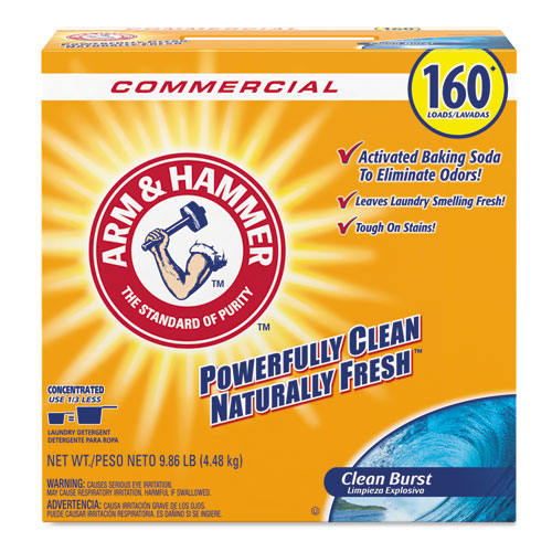 Image of Arm & Hammer Powder Laundry Detergent, Clean Burst, 9.86 Lb Box, 3/carton