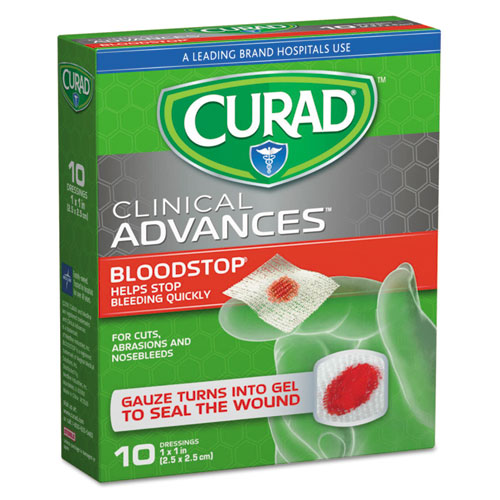 Image of Curad® Bloodstop Sterile Hemostat Gauze Pad, 1 X 1, 10/box