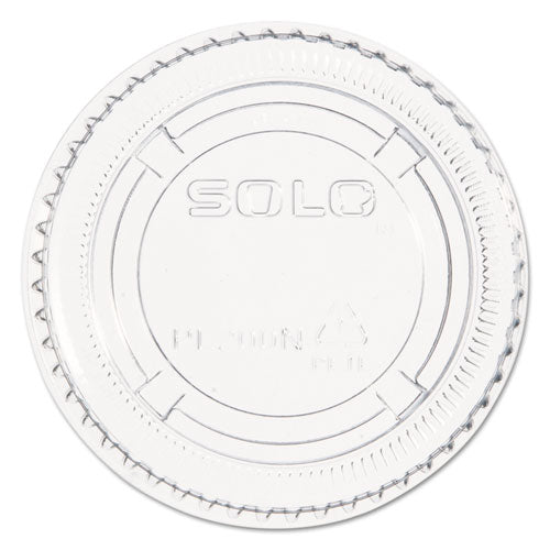 Image of Dart® Portion/Souffle Cup Lids, Fits 1.5 oz to 2.5 oz Portion Cups, Plastic, Clear, 2,500/Carton