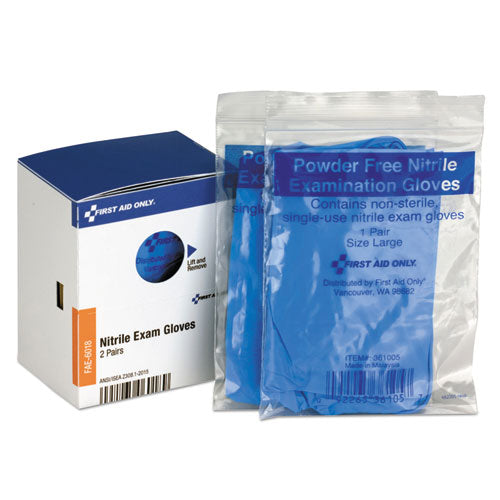 Image of First Aid Only Smartcompliance Nitrile Lightweight Gloves, One Size, 2/box