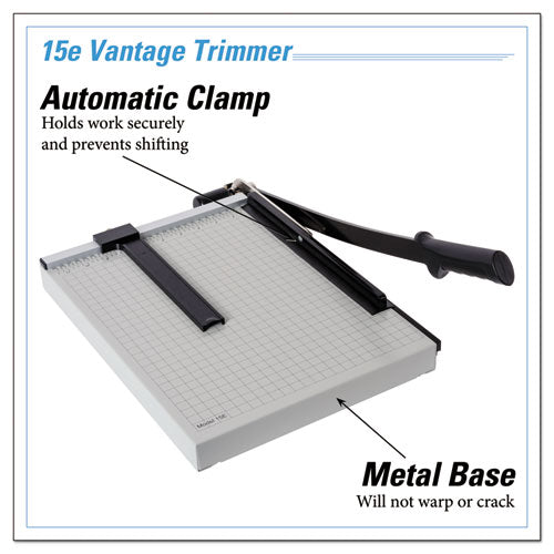 Image of Dahle® Vantage Guillotine Paper Trimmer/cutter, 15 Sheets, 15" Cut Length, Metal Base, 12.25 X 15.75