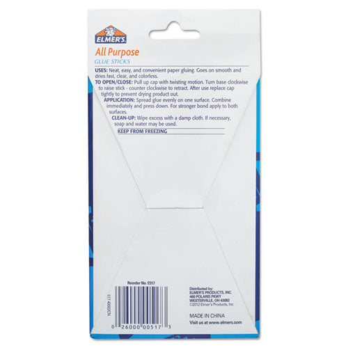 Image of Elmer's® Disappearing Glue Stick, 0.77 Oz, Applies White, Dries Clear, 12/pack