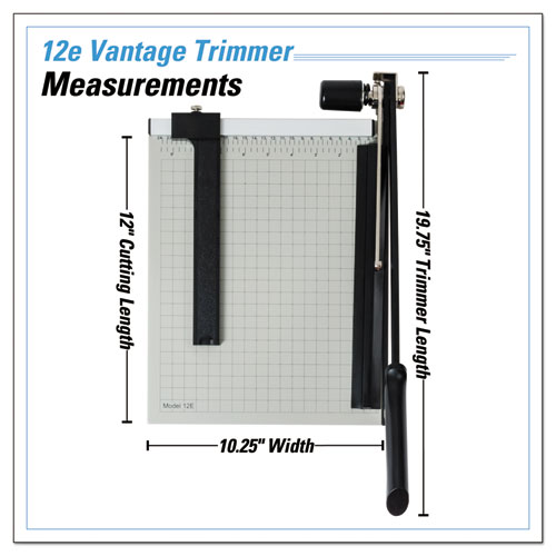 Image of Dahle® Vantage Guillotine Paper Trimmer/cutter, 15 Sheets, 12" Cut Length, Metal Base, 10 X 12.75