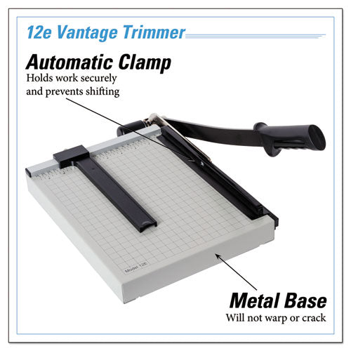 Image of Dahle® Vantage Guillotine Paper Trimmer/cutter, 15 Sheets, 12" Cut Length, Metal Base, 10 X 12.75