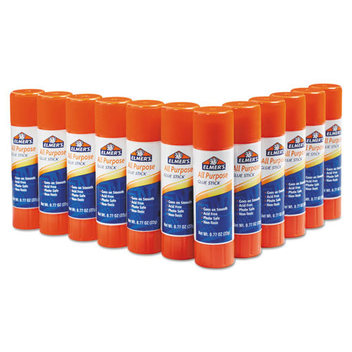 Image of Elmer's® Disappearing Glue Stick, 0.77 Oz, Applies White, Dries Clear, 12/pack