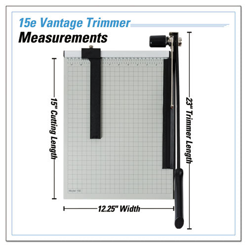 Image of Dahle® Vantage Guillotine Paper Trimmer/cutter, 15 Sheets, 15" Cut Length, Metal Base, 12.25 X 15.75