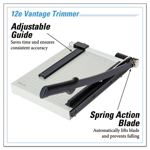 Image of Dahle® Vantage Guillotine Paper Trimmer/cutter, 15 Sheets, 12" Cut Length, Metal Base, 10 X 12.75