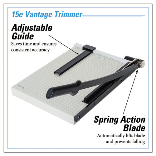 Image of Dahle® Vantage Guillotine Paper Trimmer/cutter, 15 Sheets, 15" Cut Length, Metal Base, 12.25 X 15.75