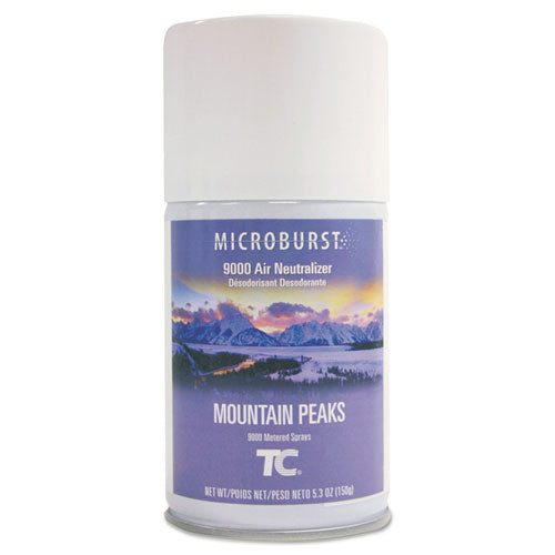 Image of Rubbermaid® Commercial Tc Microburst 9000 Air Freshener Refill, Mountain Peaks, 5.3 Oz Aerosol Spray, 4/carton