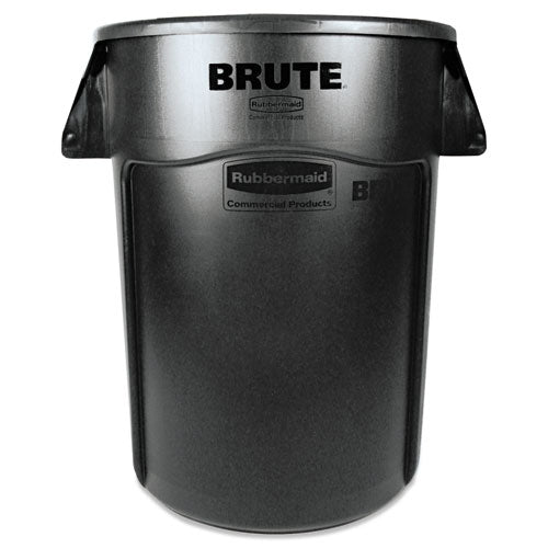 Image of Rubbermaid® Commercial Vented Round Brute Container, 44 gal, Plastic, Black