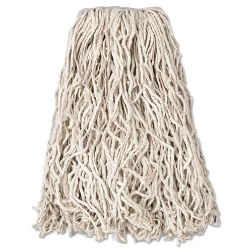 Image of Rubbermaid® Commercial Economy Cut-End Cotton Wet Mop Head, 20oz, 1" Band, White, 12/carton
