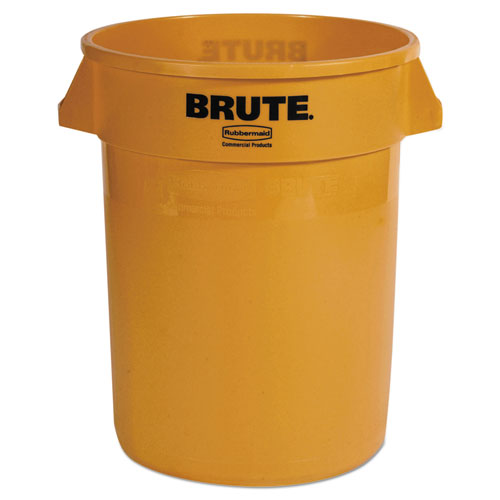 Image of Rubbermaid® Commercial Vented Round Brute Container, 32 gal, Plastic, Yellow